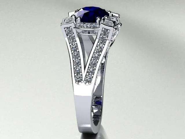 Custom Ring With Rare Natural Color Blue Sapphire 2.65 Carat