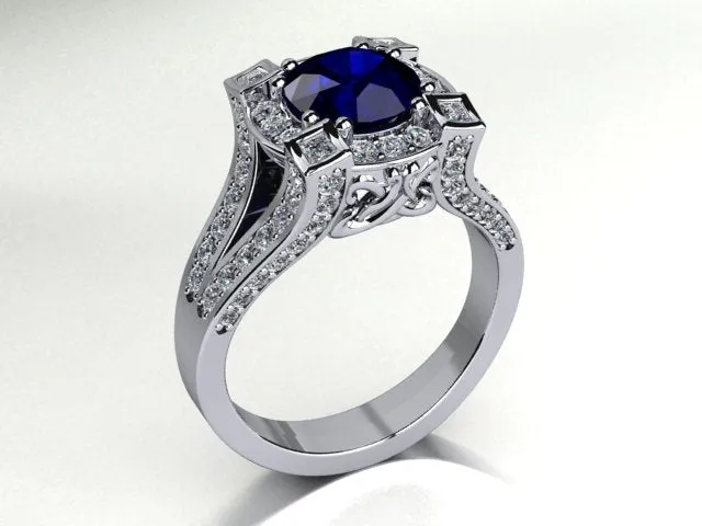 Custom Ring With Rare Natural Color Blue Sapphire 2.65 Carat