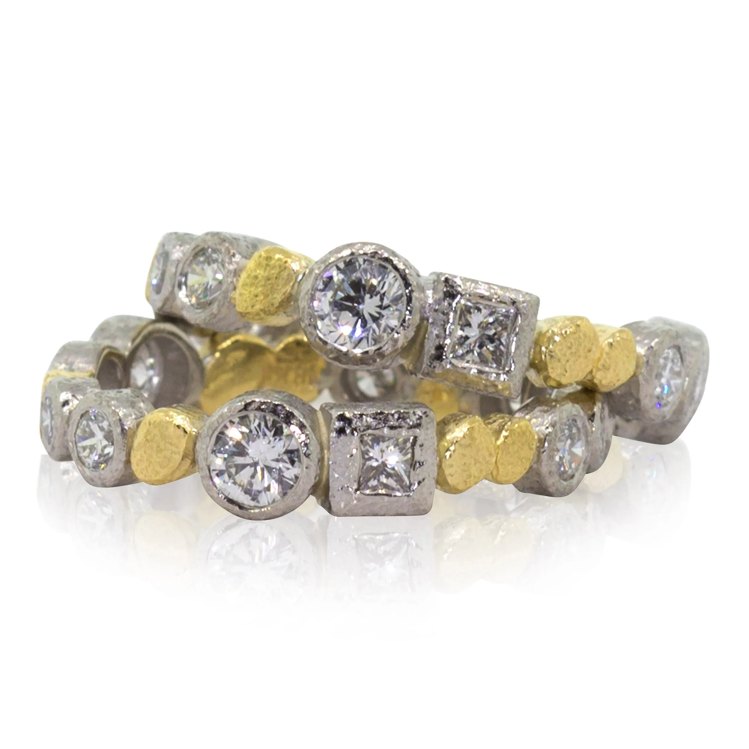 Custom Stream of Diamonds Band
