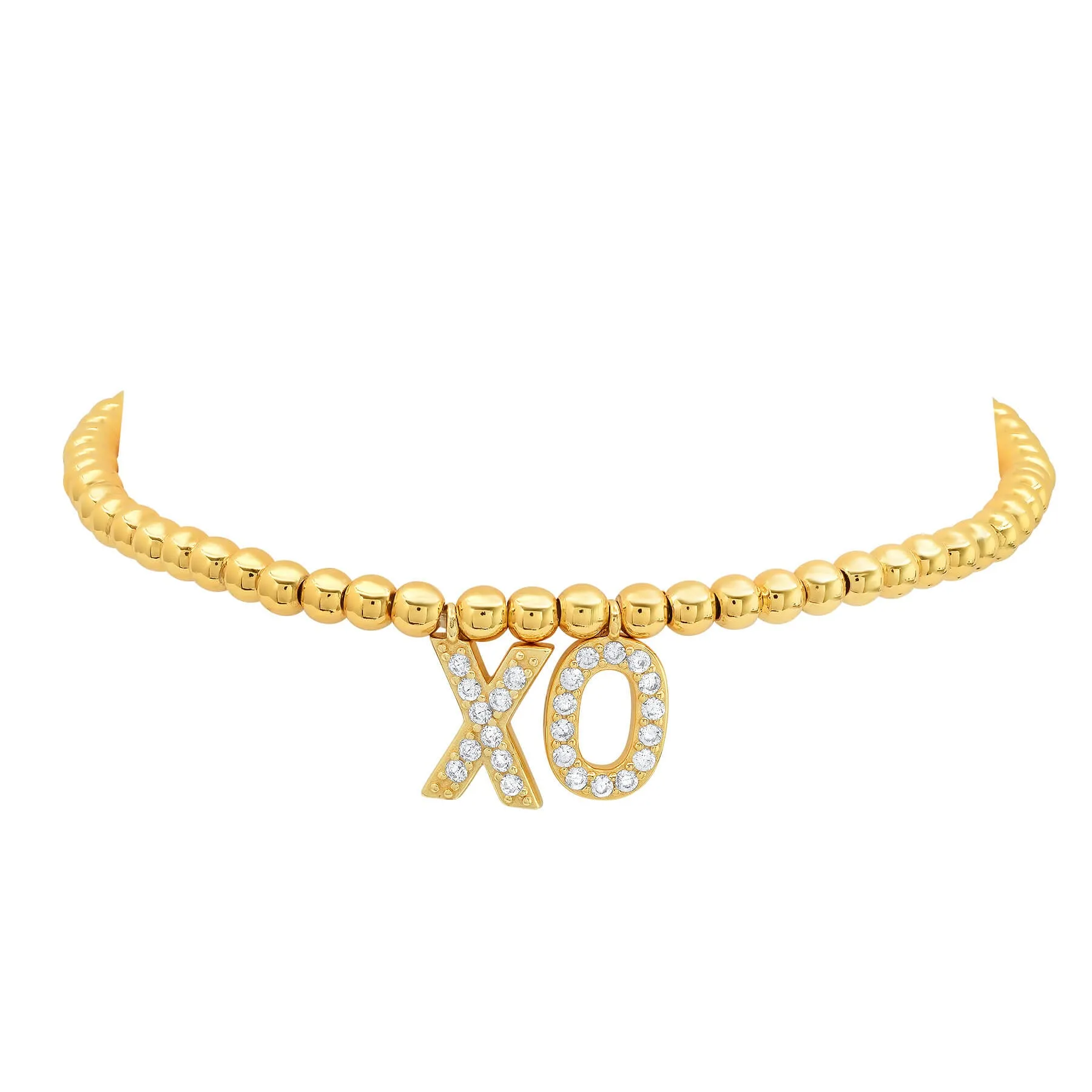 CUSTOM STRETCH LETTER BRACELET, GOLD