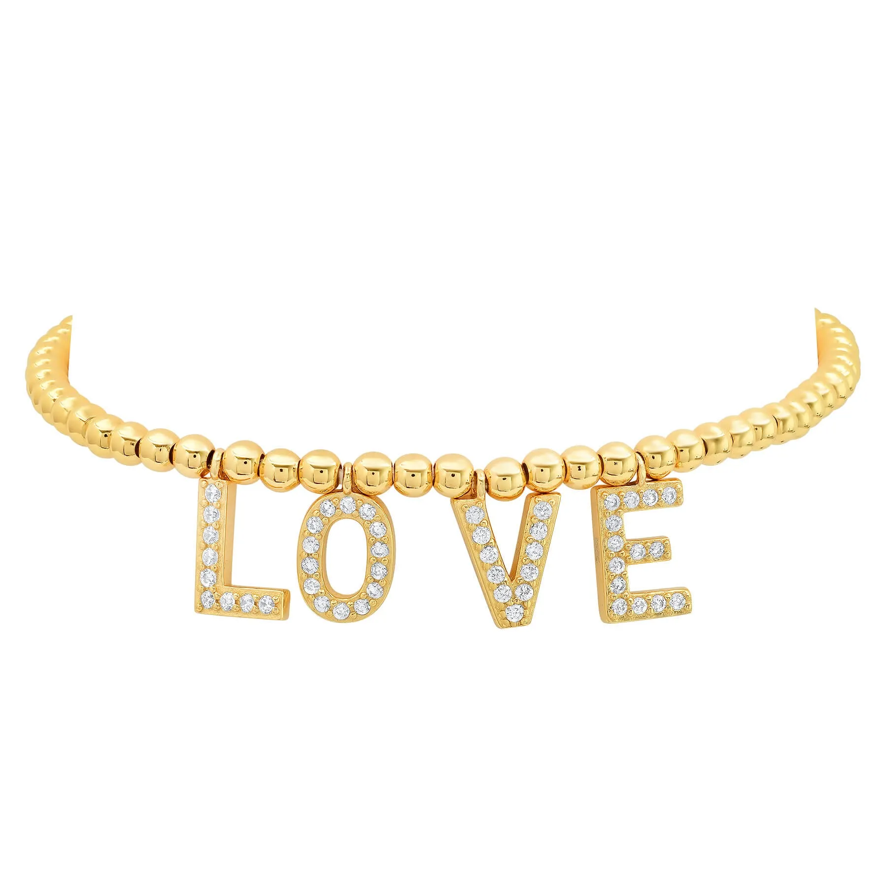 CUSTOM STRETCH LETTER BRACELET, GOLD