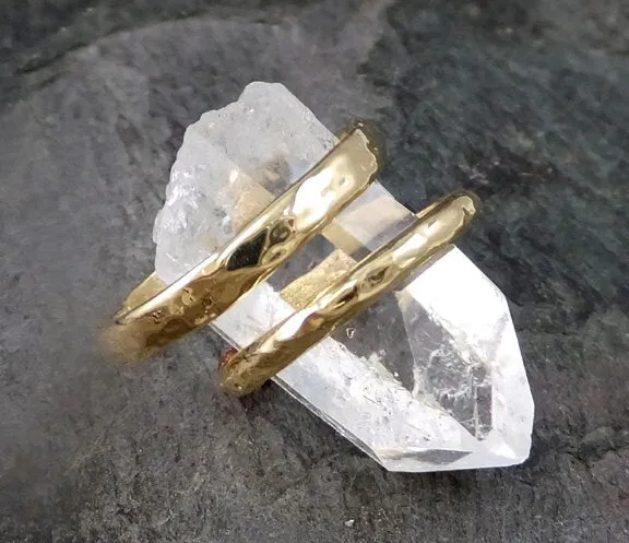 Custom Wedding bands 14k / 18k gold textured wedding rings Wedding Set byAngeline recycled gold