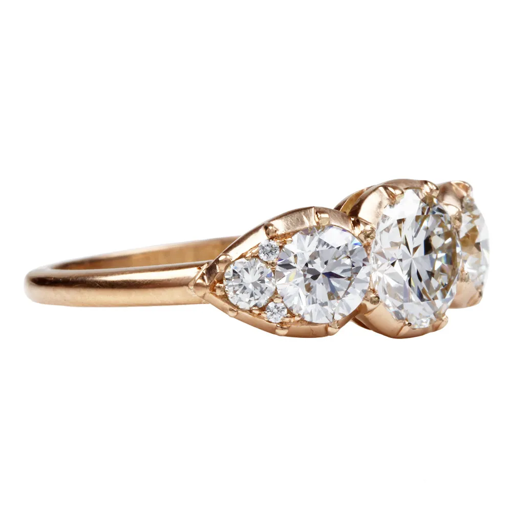 Cutaway Three Stone Diamond Ring