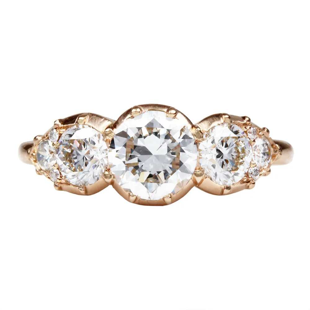 Cutaway Three Stone Diamond Ring