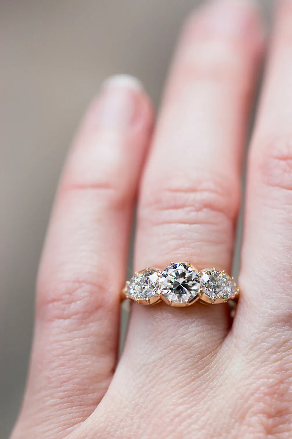 Cutaway Three Stone Diamond Ring