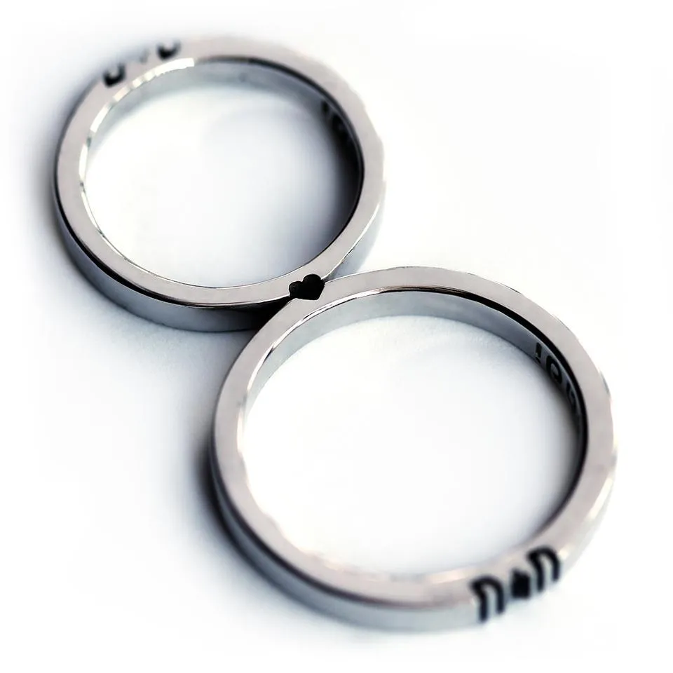 Cute initials matching rings