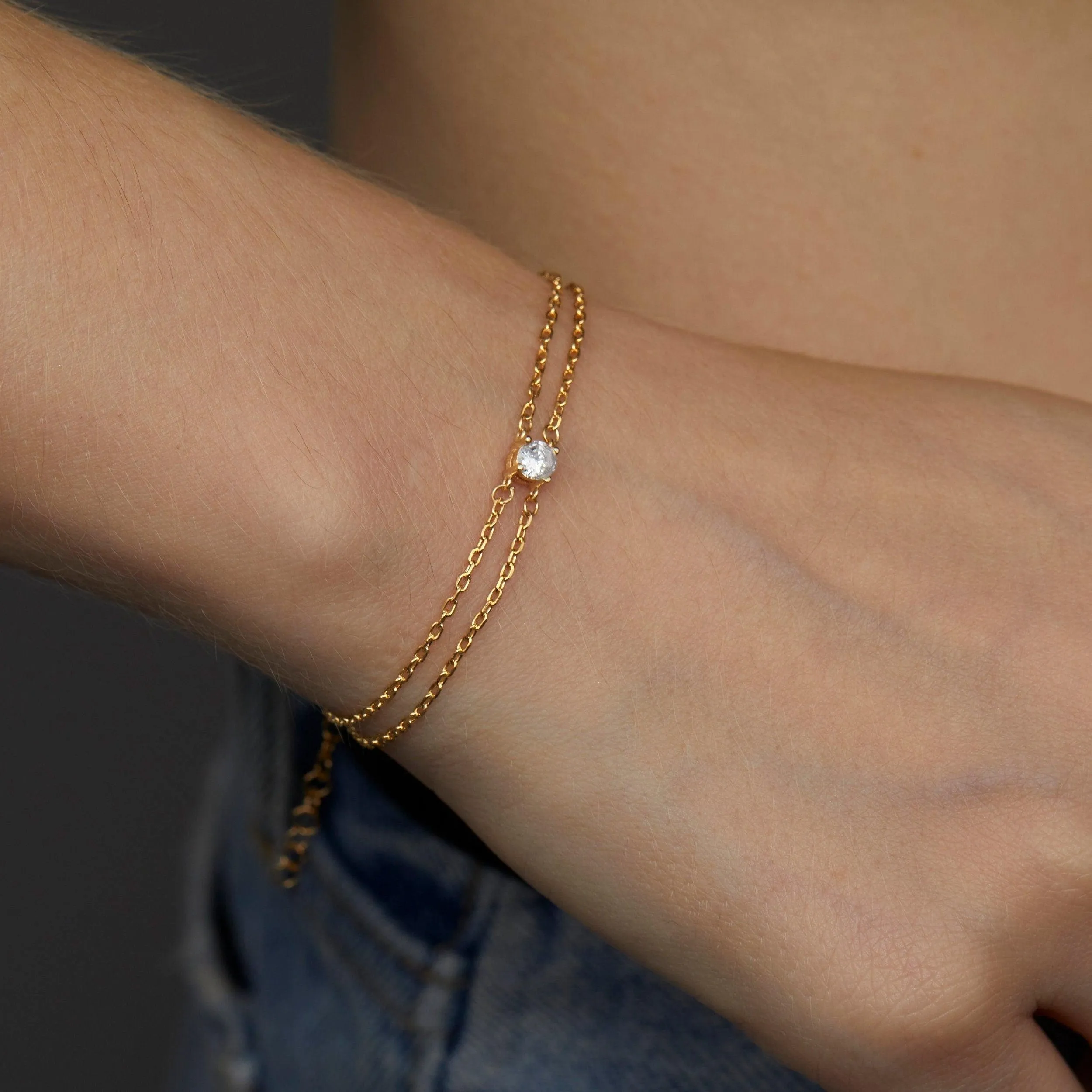 CZ Diamond Bracelet - 18K Gold Vermeil