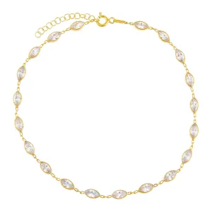 CZ Multi Marquise Anklet