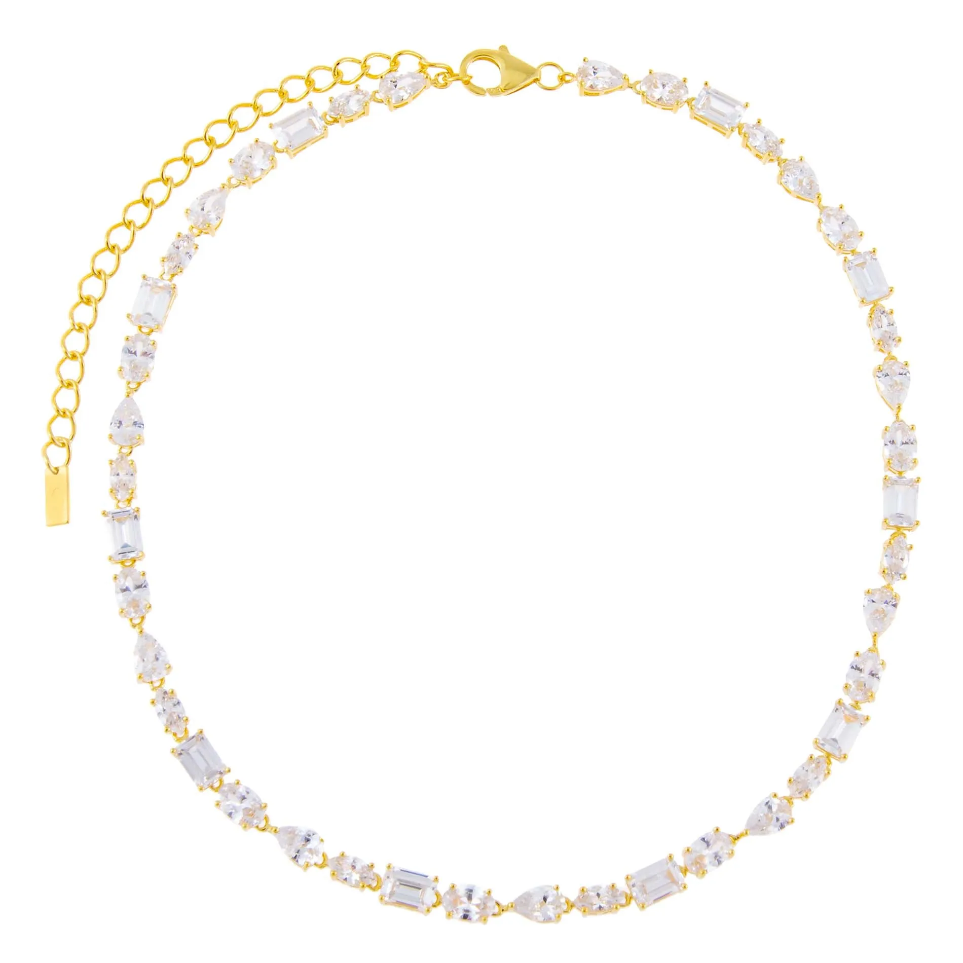 CZ Multi Shape Stone Choker