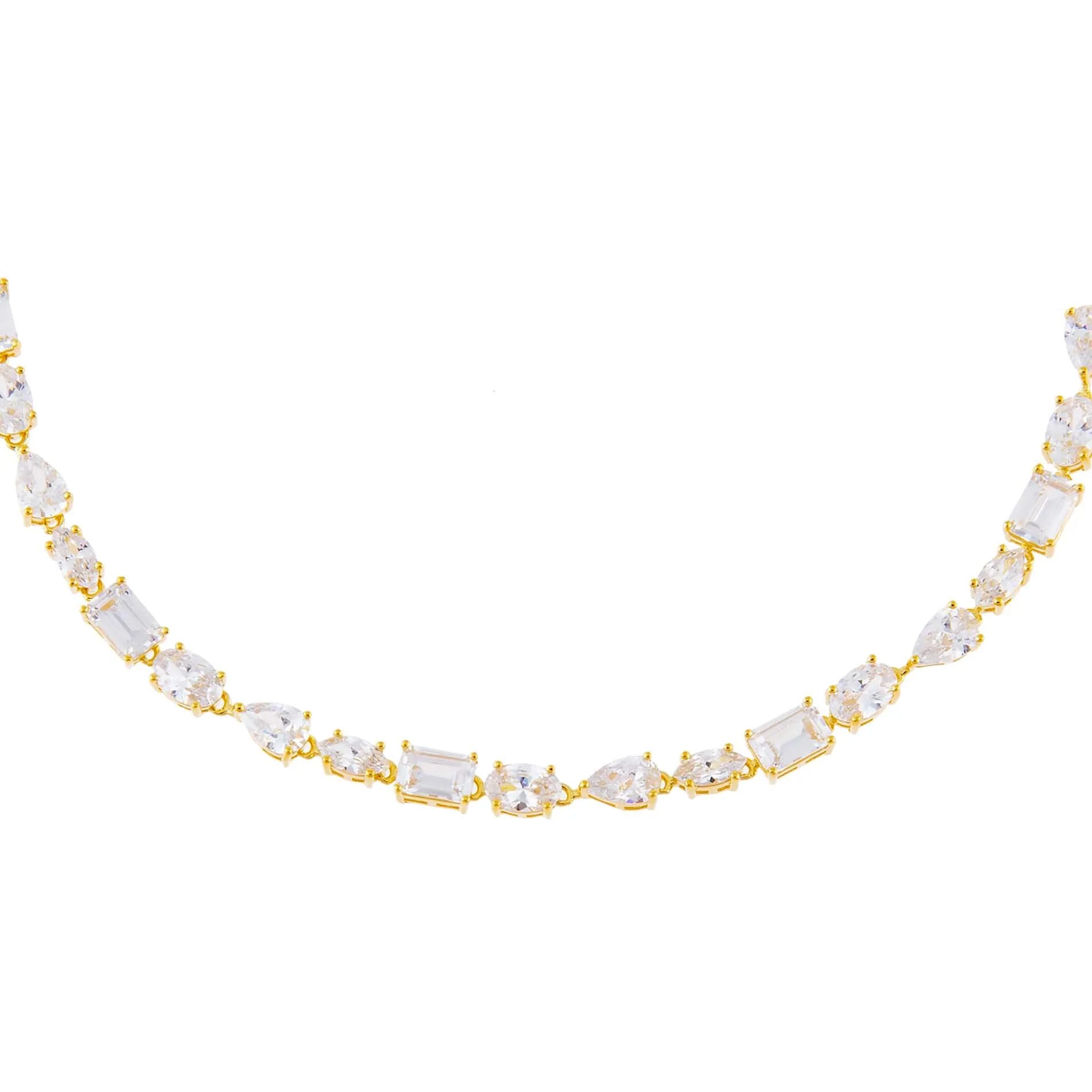 CZ Multi Shape Stone Choker