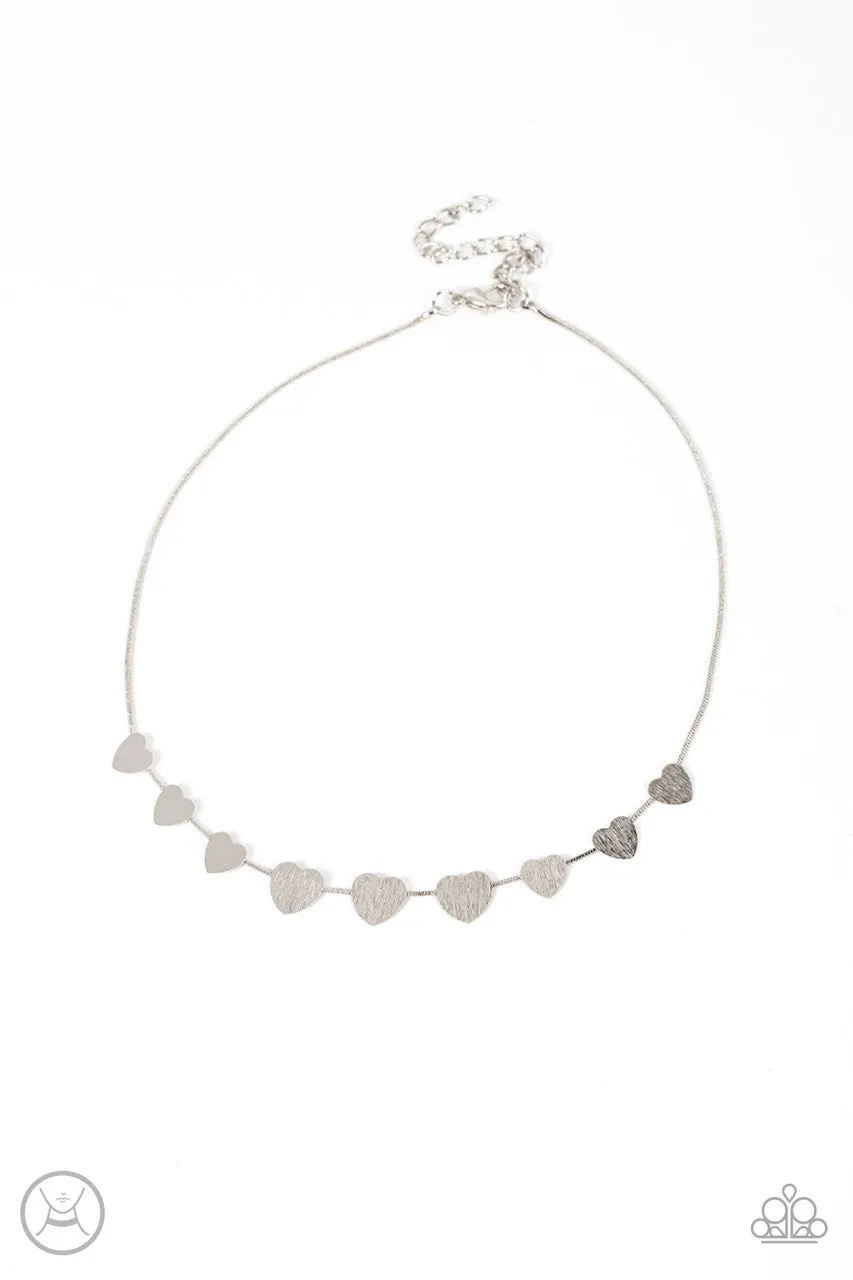 Dainty Desire Silver Paparazzi Choker Necklace