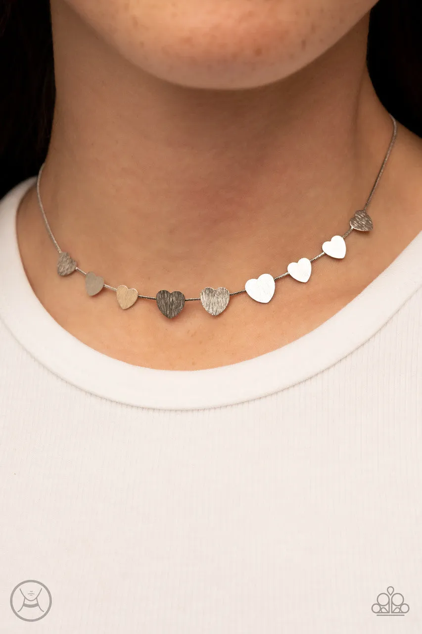 Dainty Desire Silver Paparazzi Choker Necklace