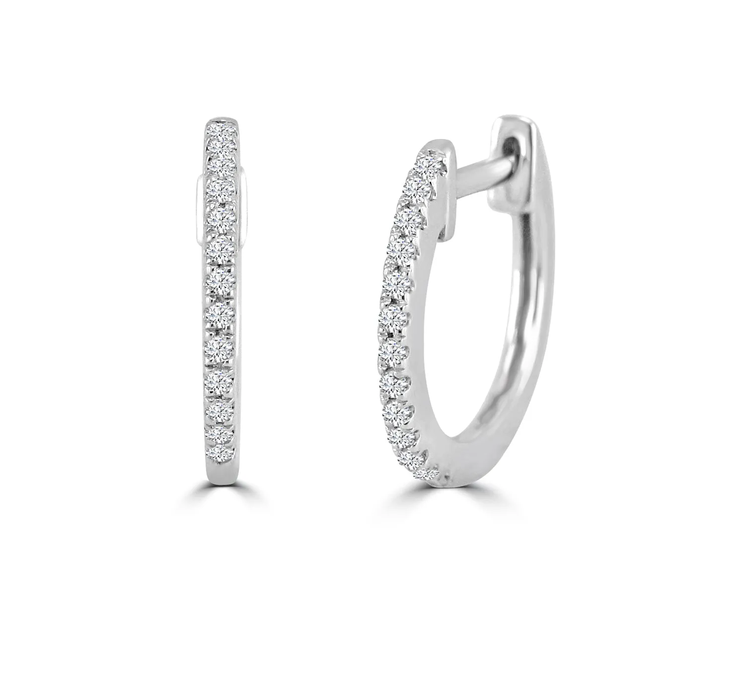 Dainty Diamond Huggie Hoops