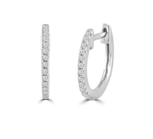 Dainty Diamond Huggie Hoops