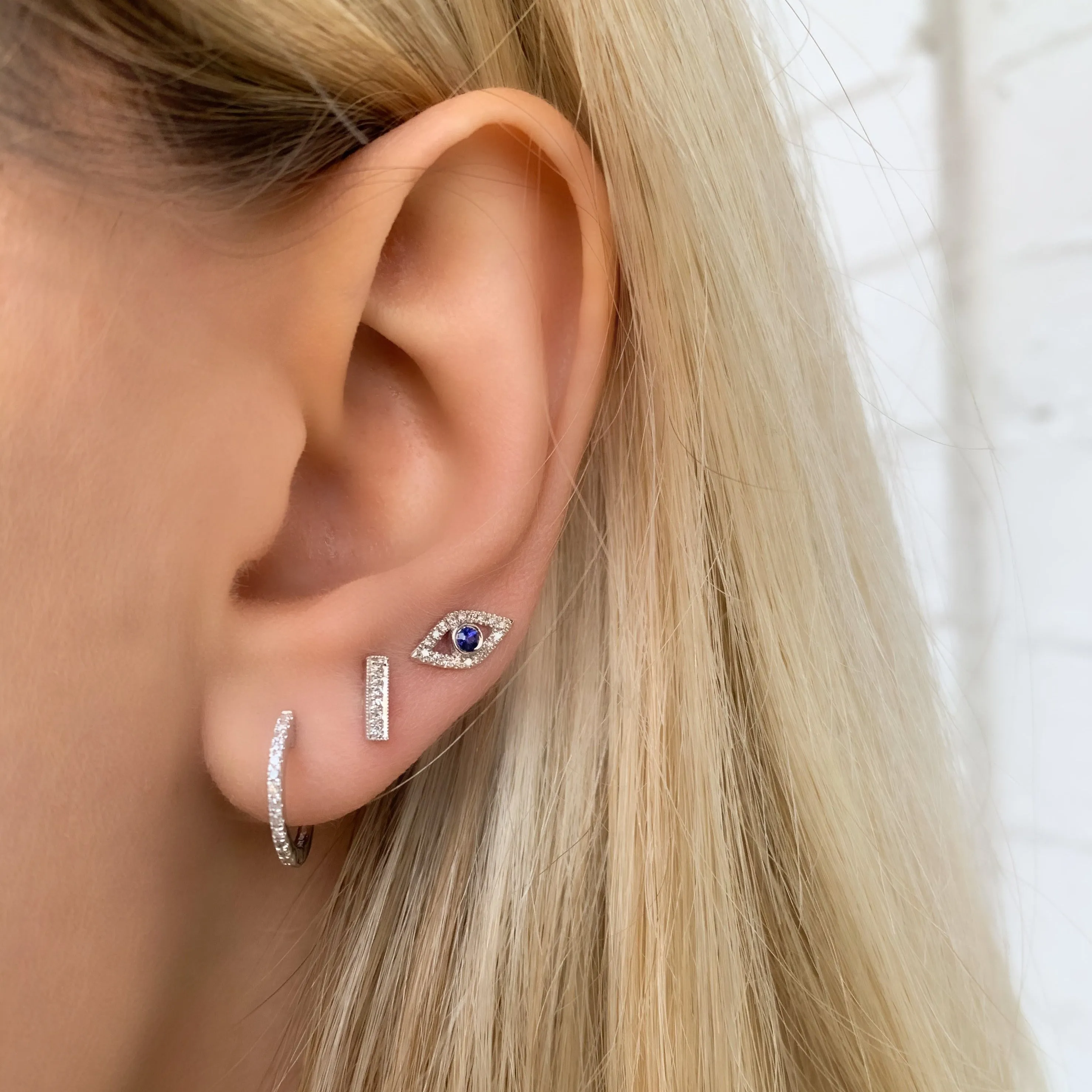 Dainty Diamond Huggie Hoops