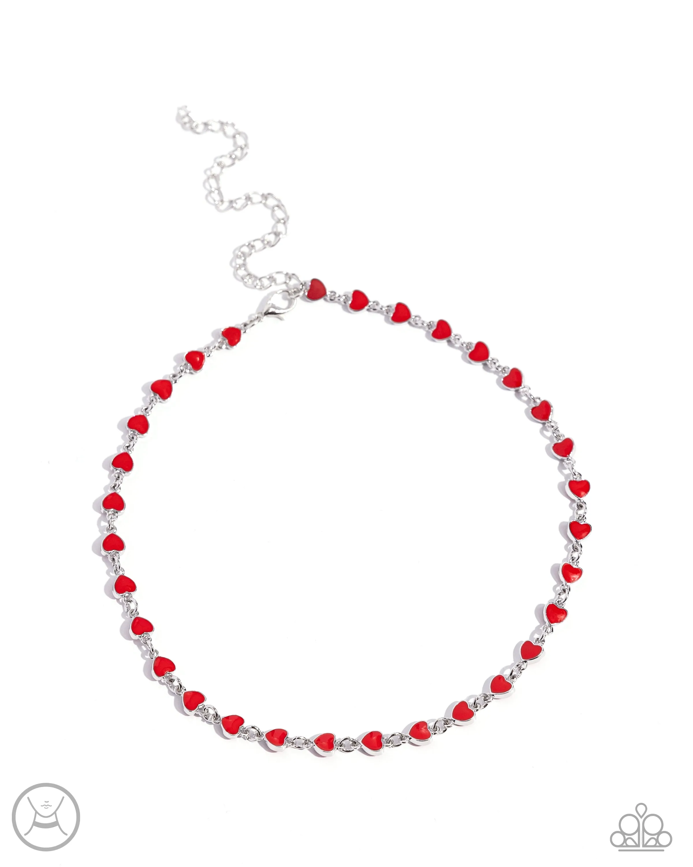 Dancing Dalliance - Red - Painted Heart Paparazzi Choker Necklace