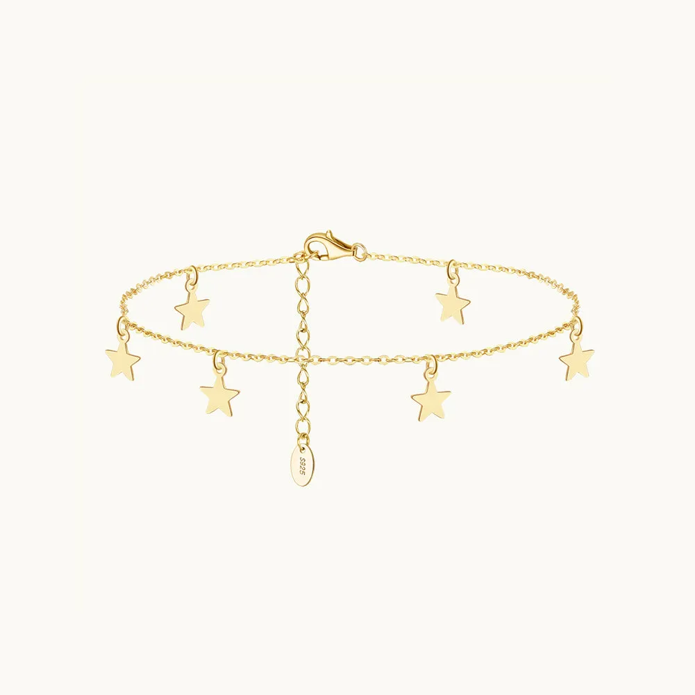 Dangling Star Chain Anklet