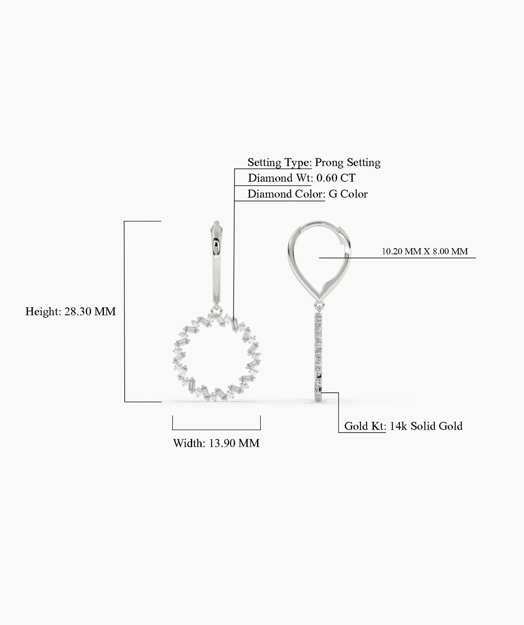 Dazzling Diamond Circlet Hoop Earrings