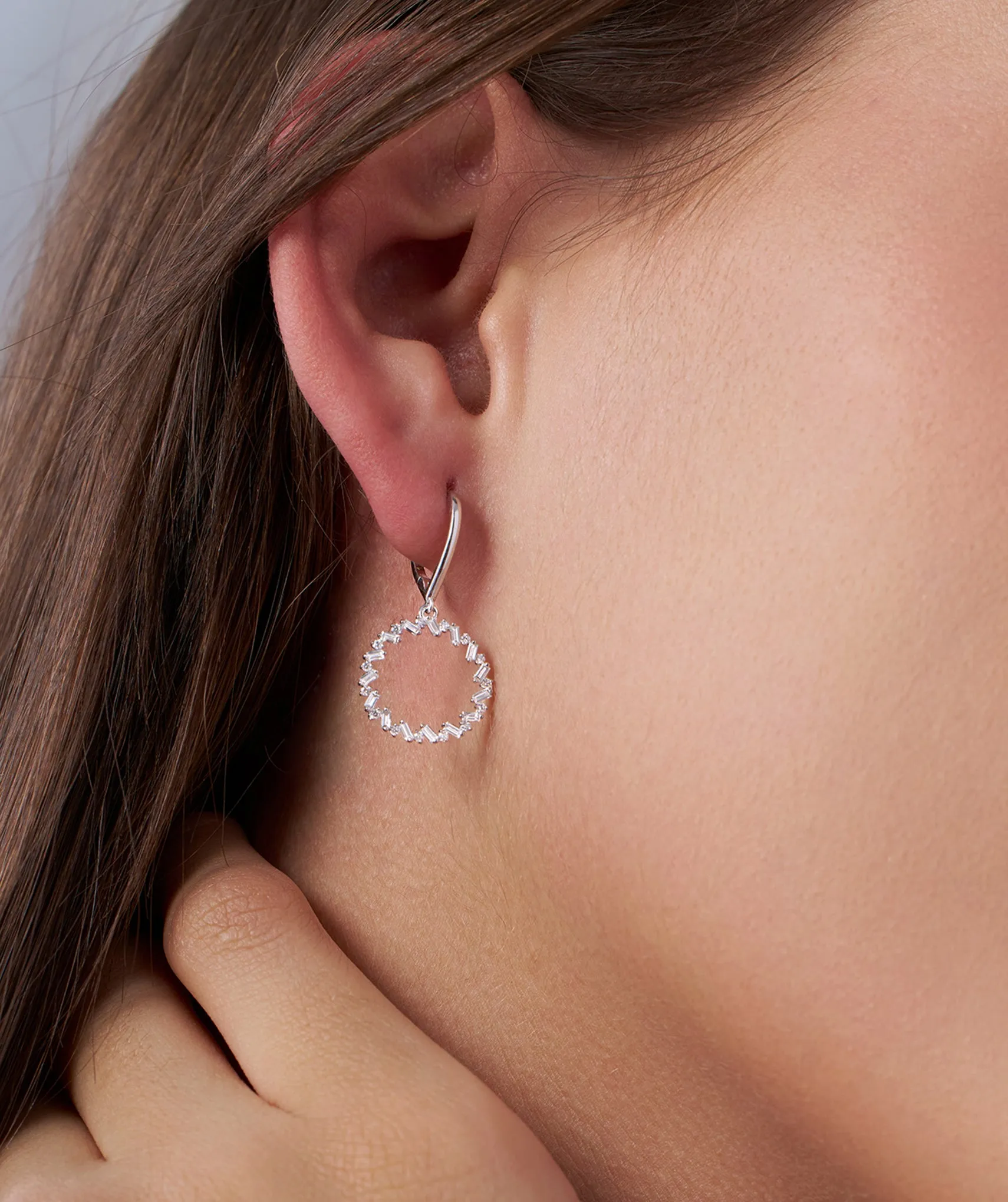 Dazzling Diamond Circlet Hoop Earrings