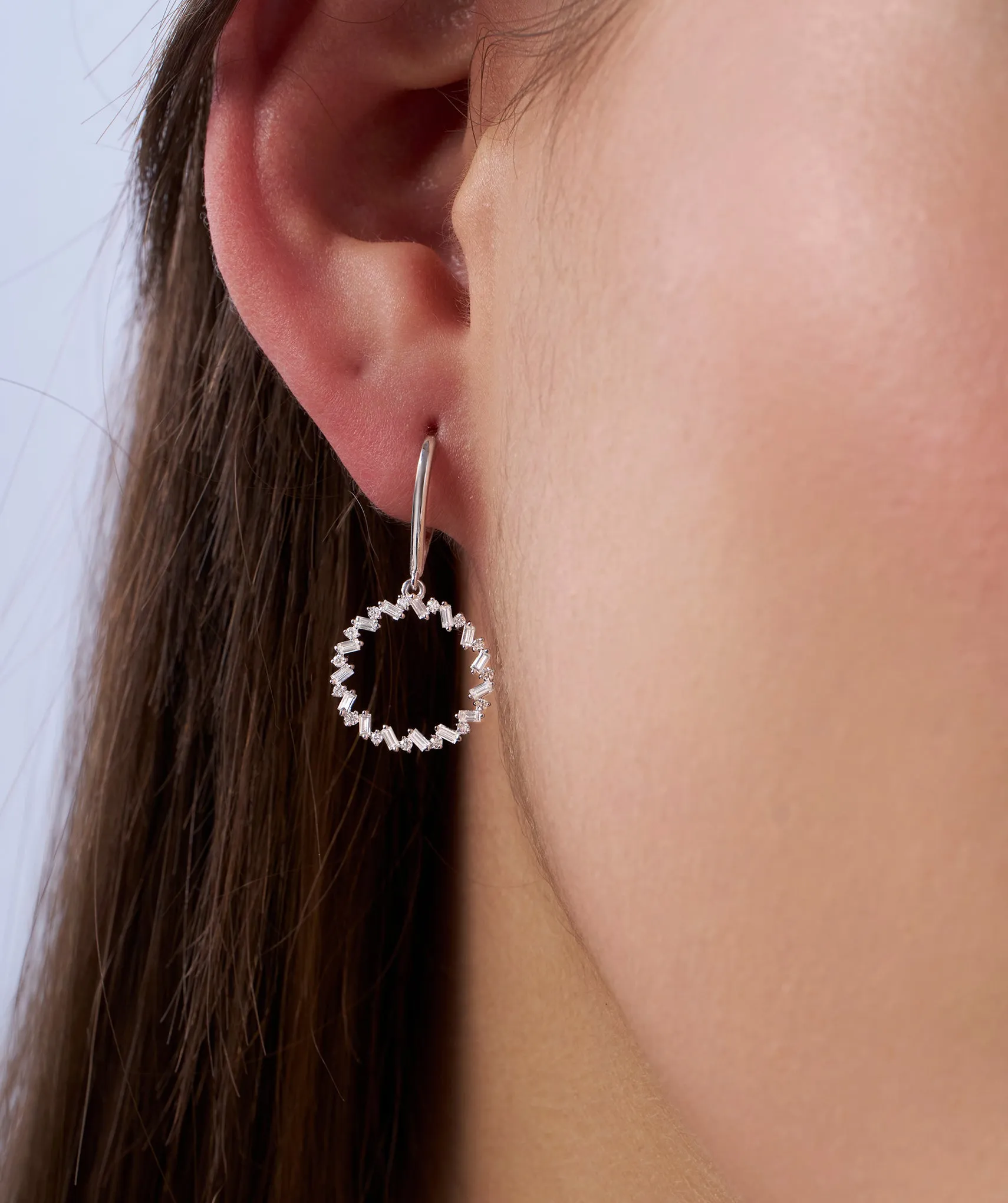 Dazzling Diamond Circlet Hoop Earrings