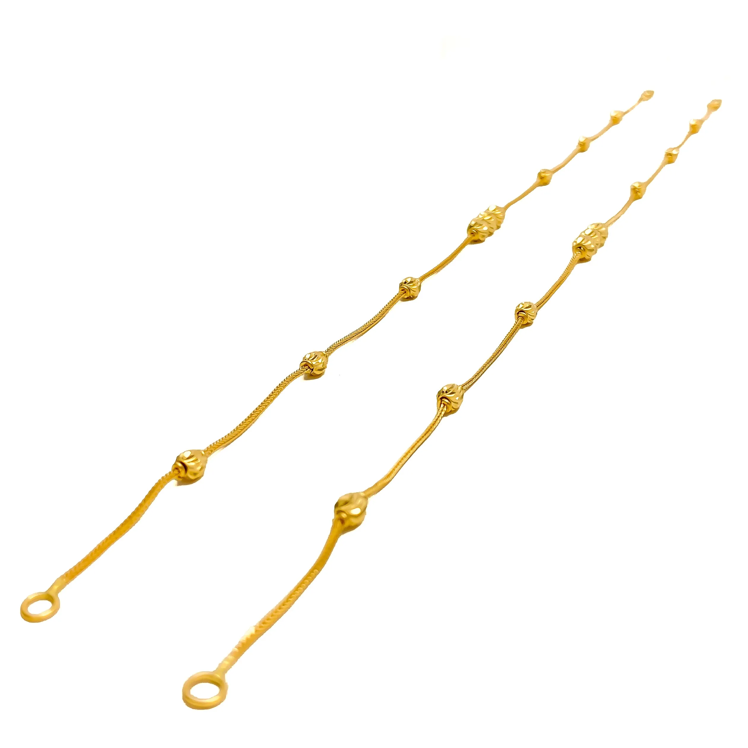 Dazzling Ethereal 21K Gold Anklet Pair