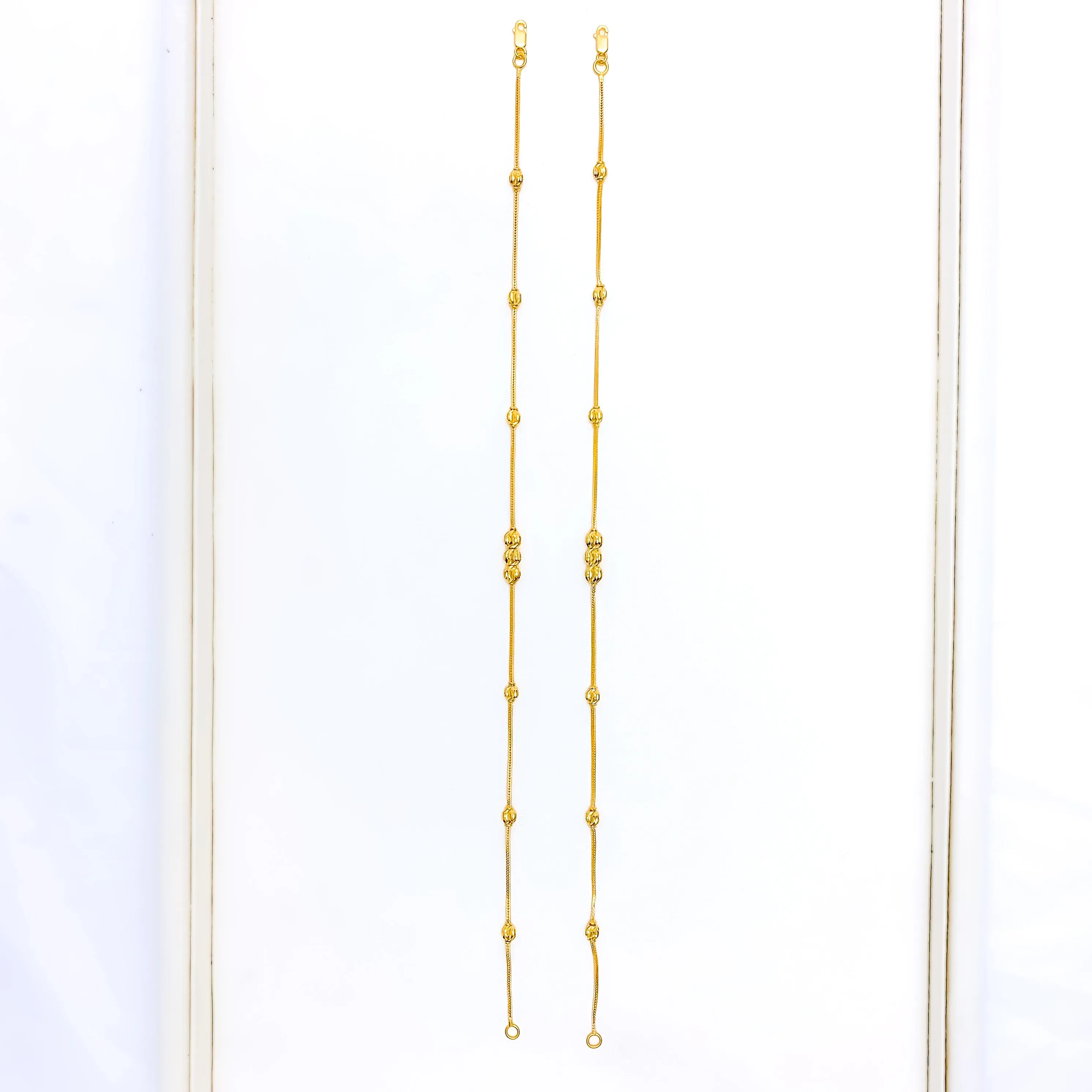Dazzling Ethereal 21K Gold Anklet Pair