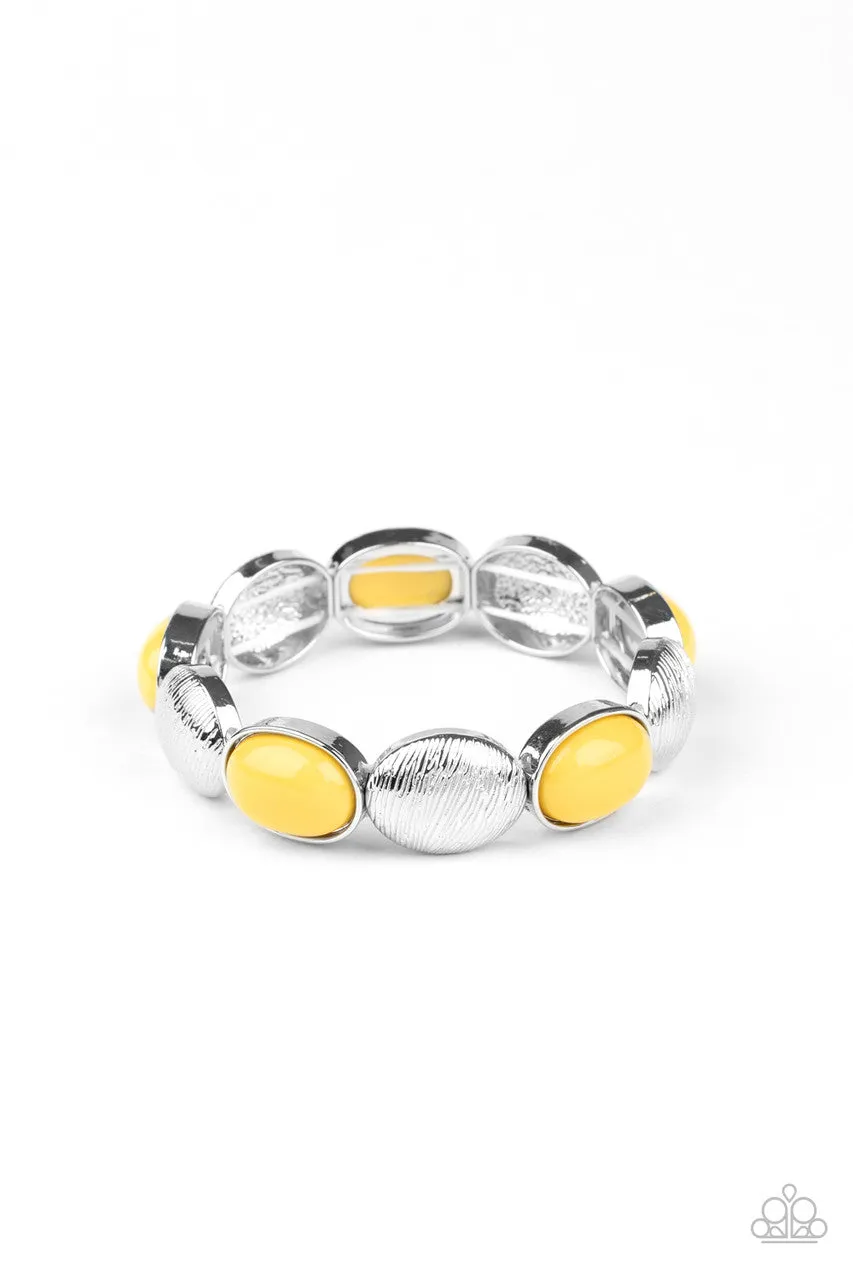 Decadently Dewy Yellow Paparazzi Bracelet