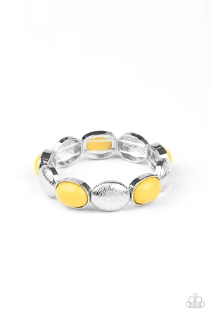Decadently Dewy Yellow Paparazzi Bracelet