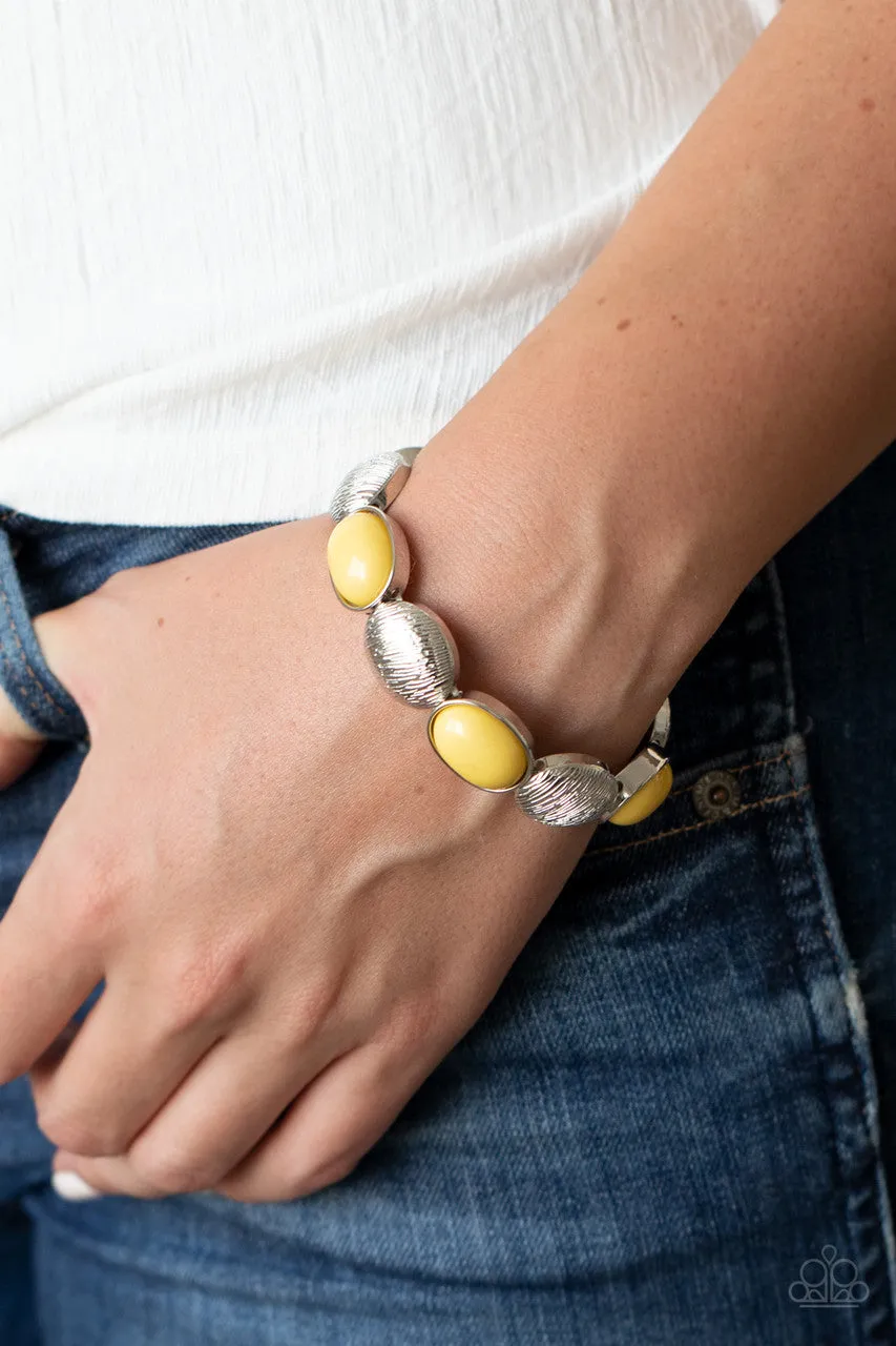Decadently Dewy Yellow Paparazzi Bracelet