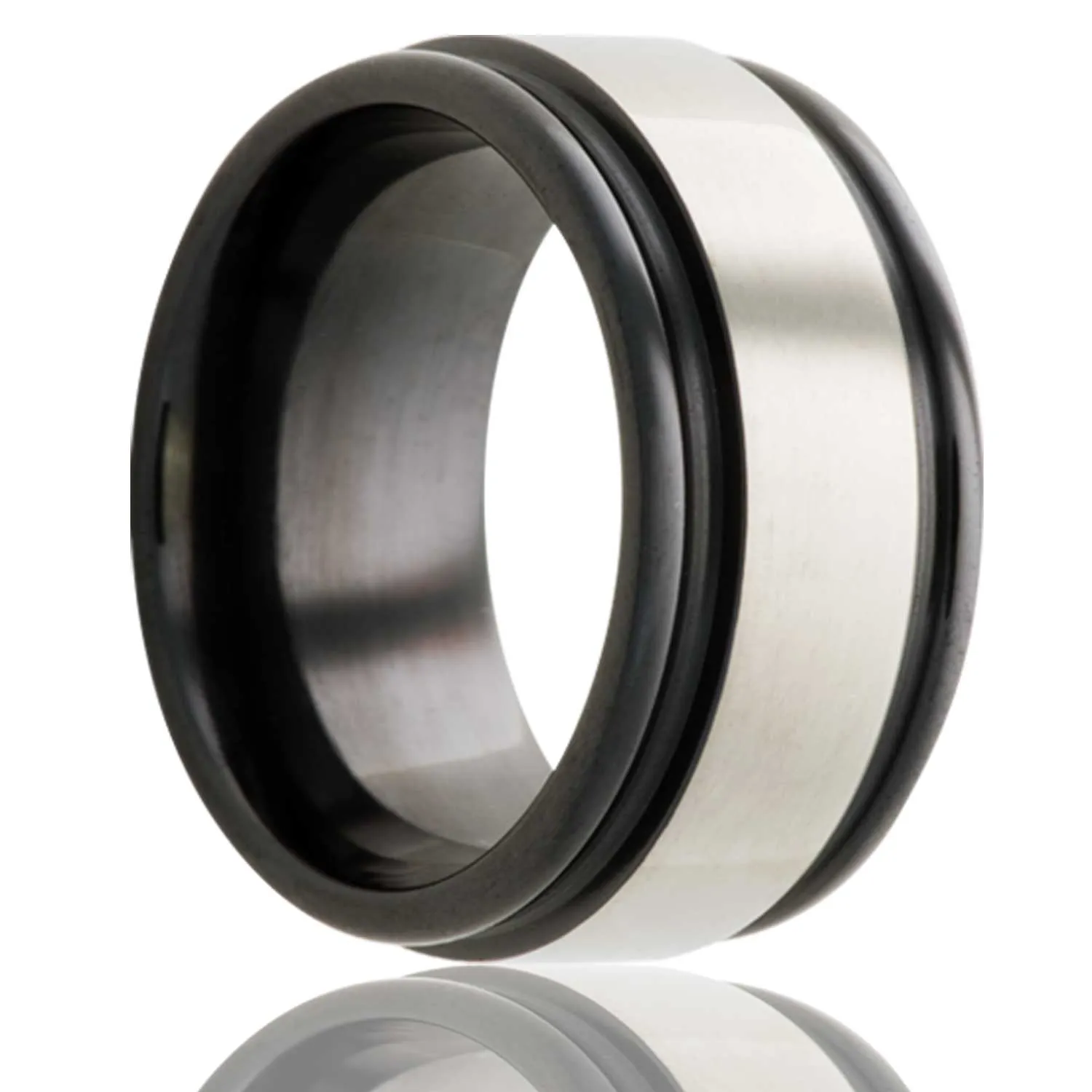 Deep Groove Zirconium Ring