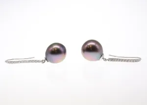 Diamond & Tahitian Pearl Drop