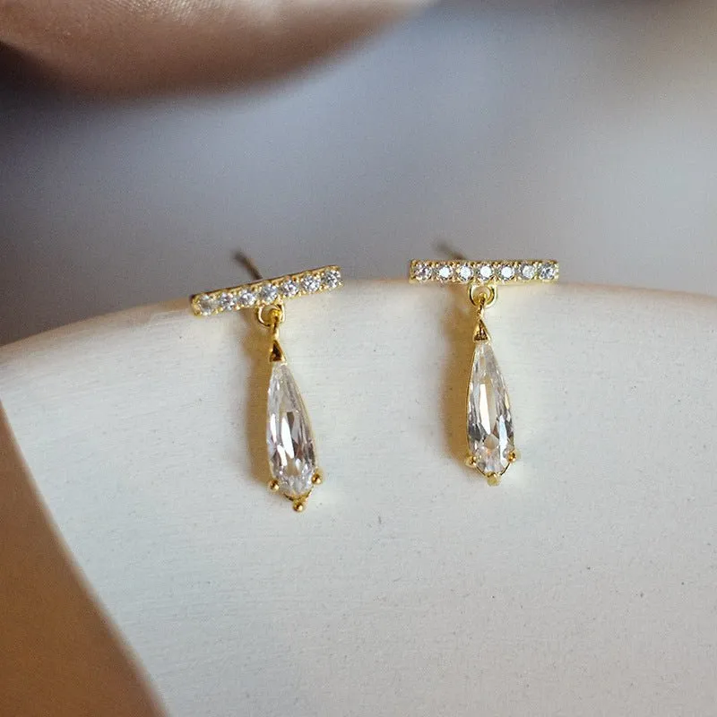 Diamond Bar Earrings