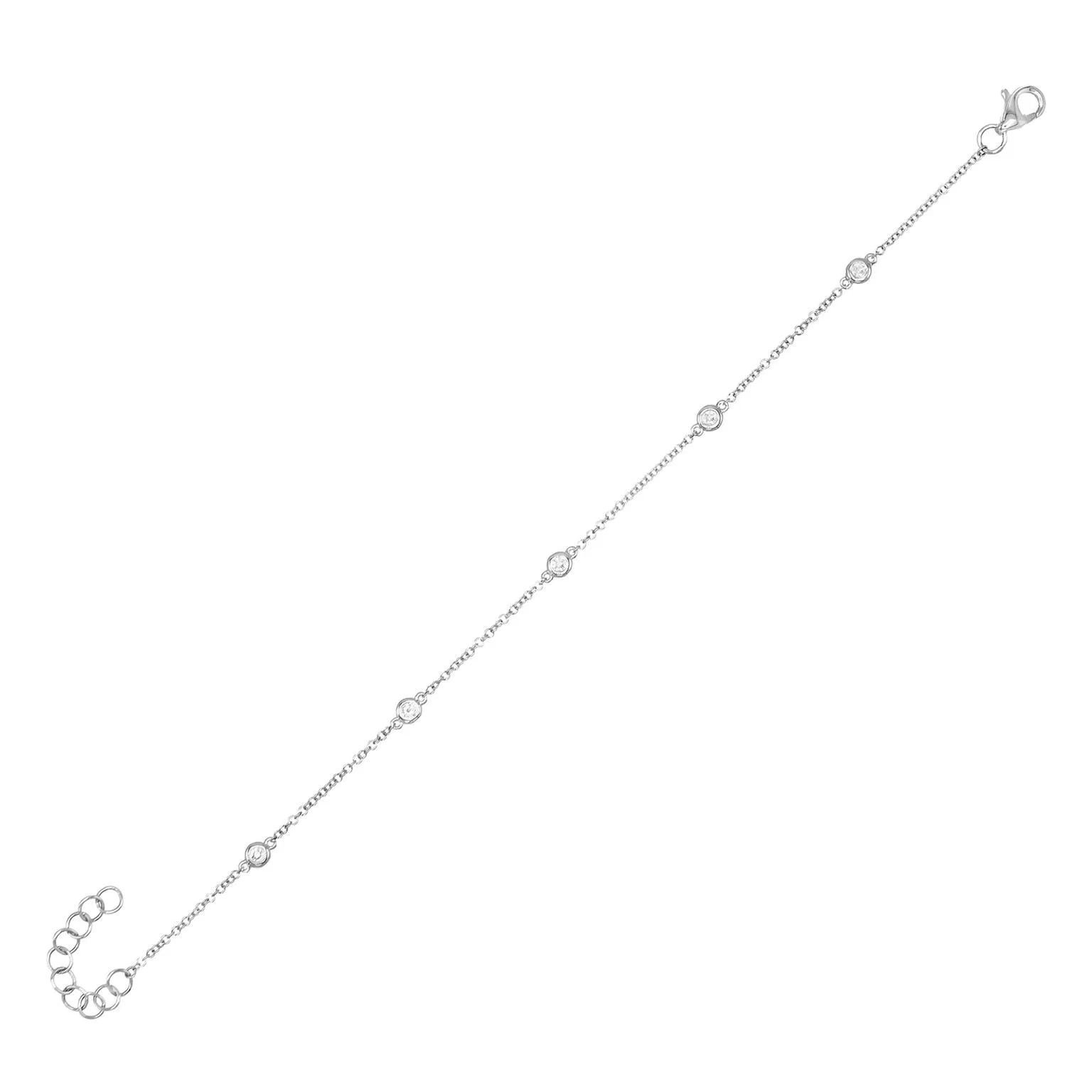 Diamond Bezel Chain Anklet 14K