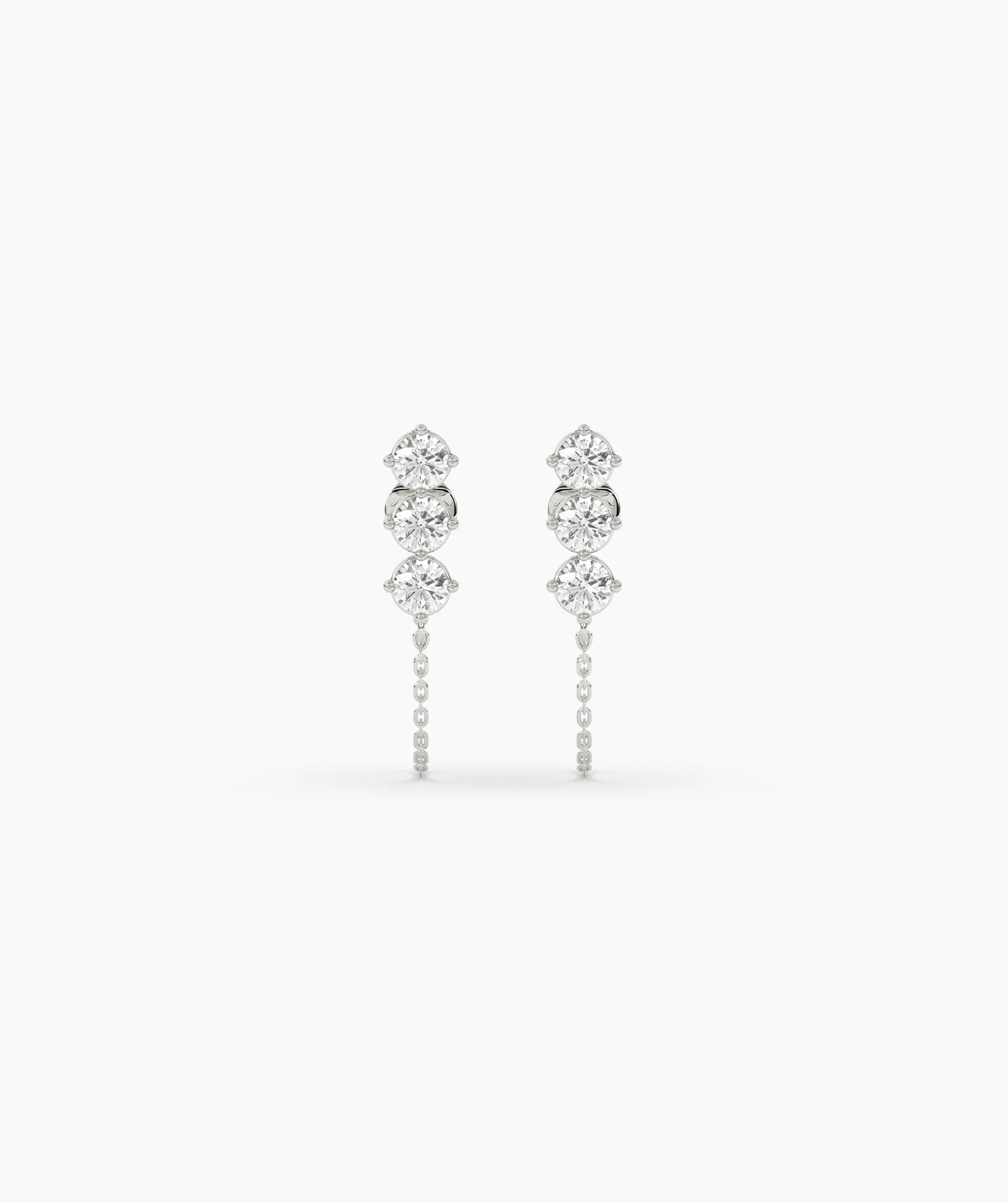 Diamond Chain Link Stud Earrings