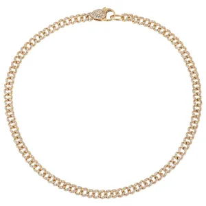 Diamond Clasp Cuban Chain Anklet 14K