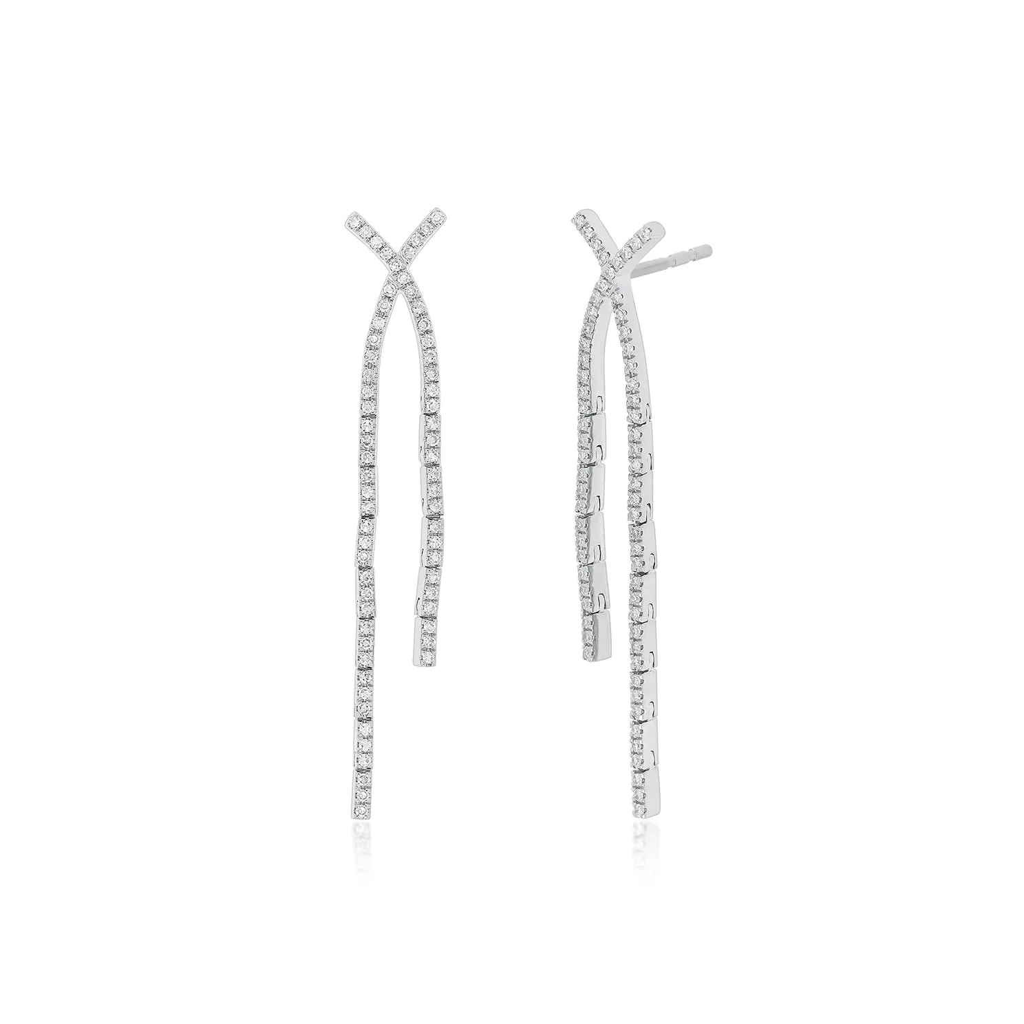 Diamond Criss-Cross Drop Earrings
