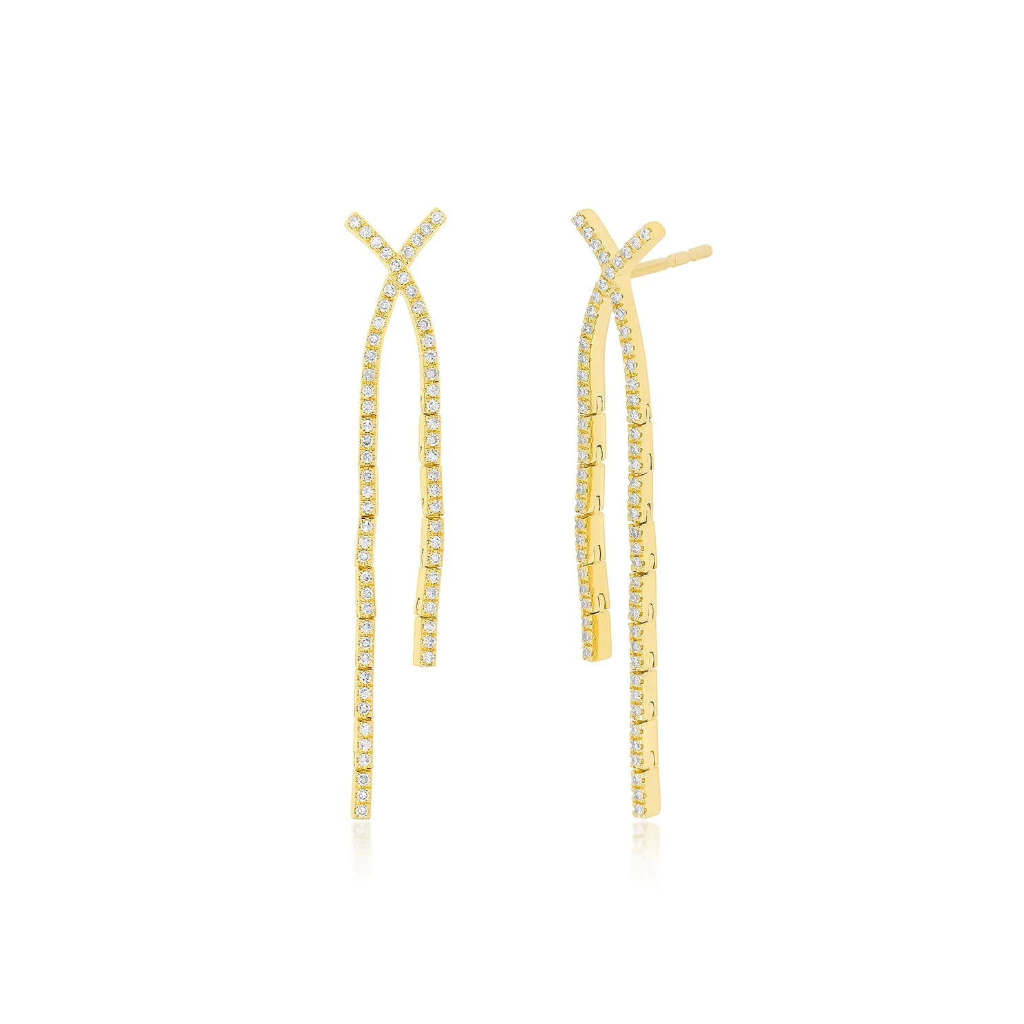 Diamond Criss-Cross Drop Earrings