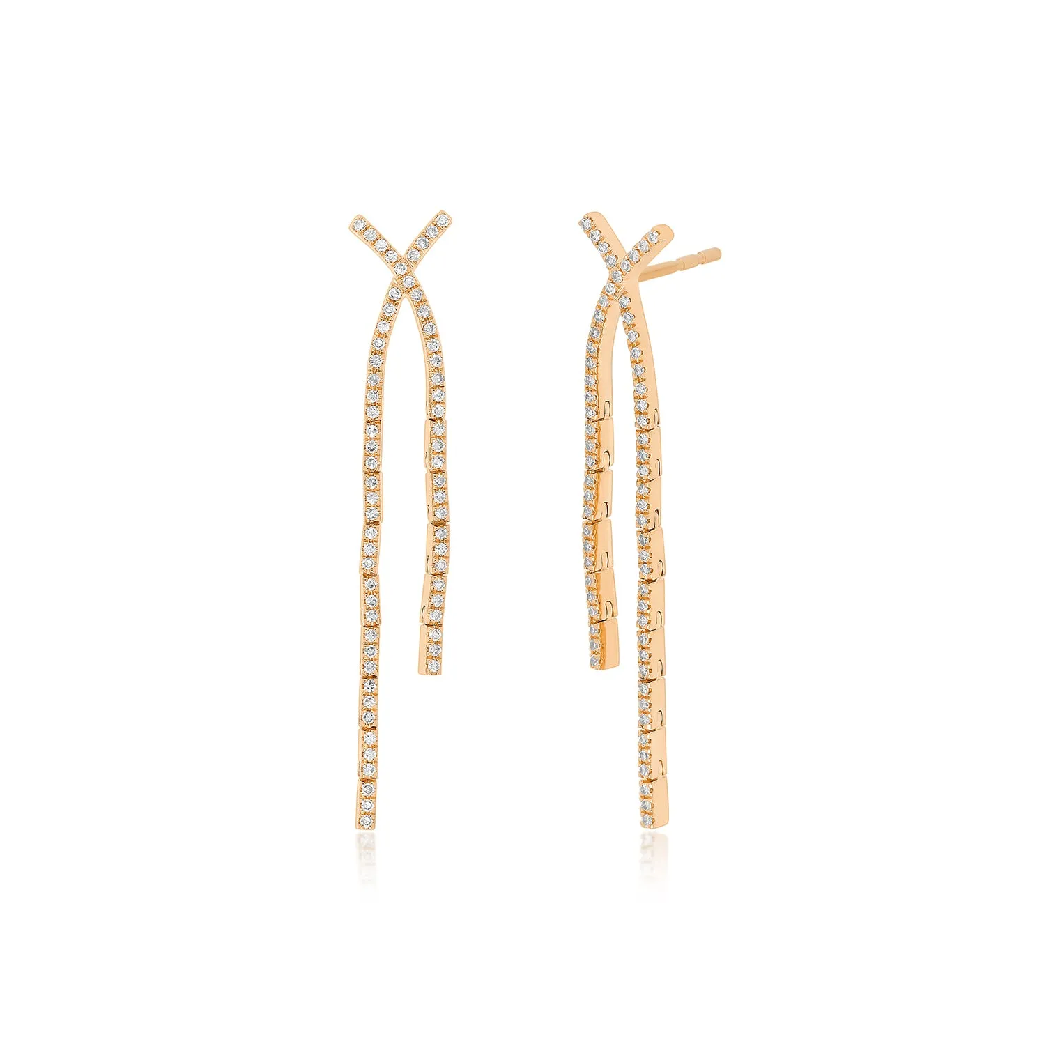 Diamond Criss-Cross Drop Earrings
