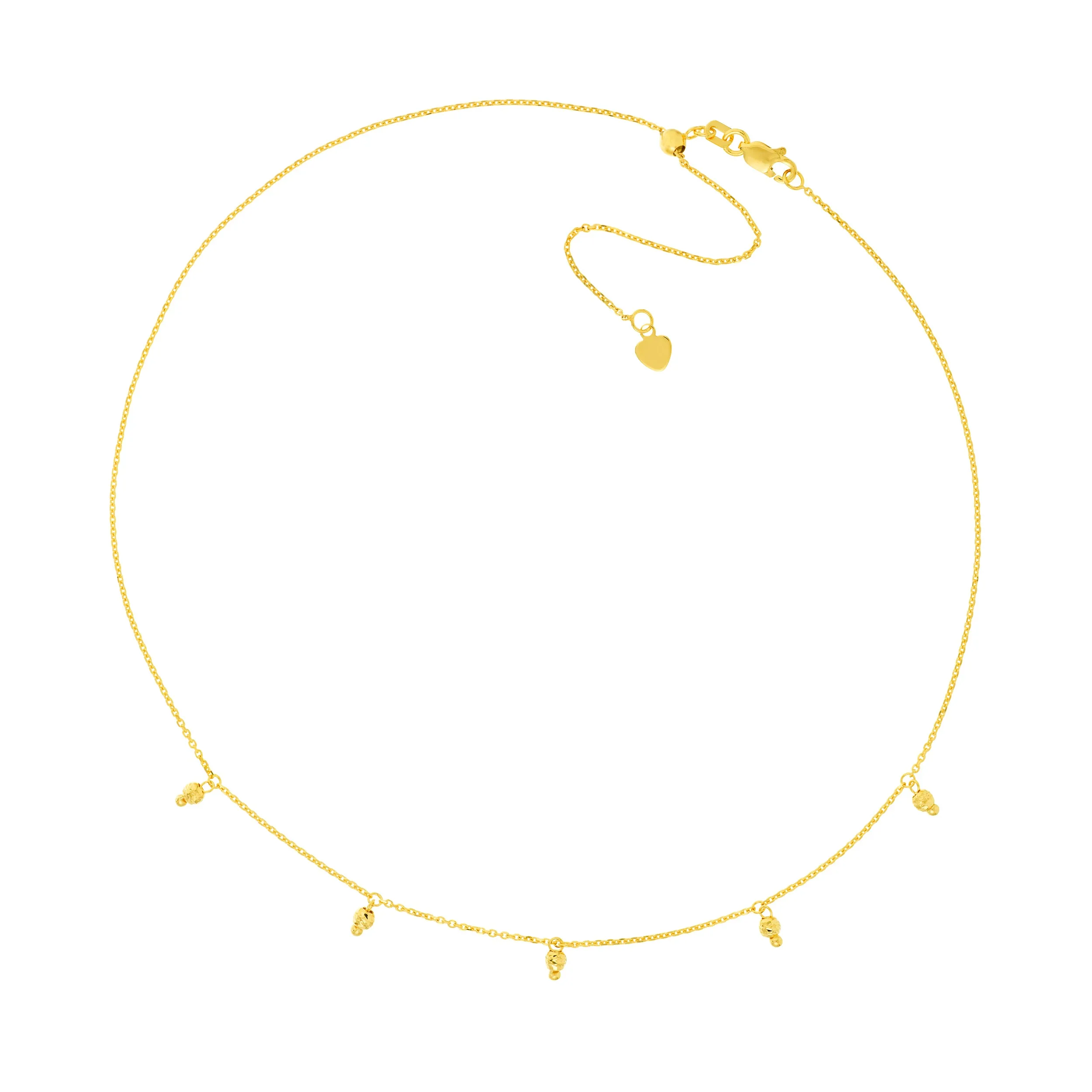 Diamond-Cut Bead Drops Adjustable Choker