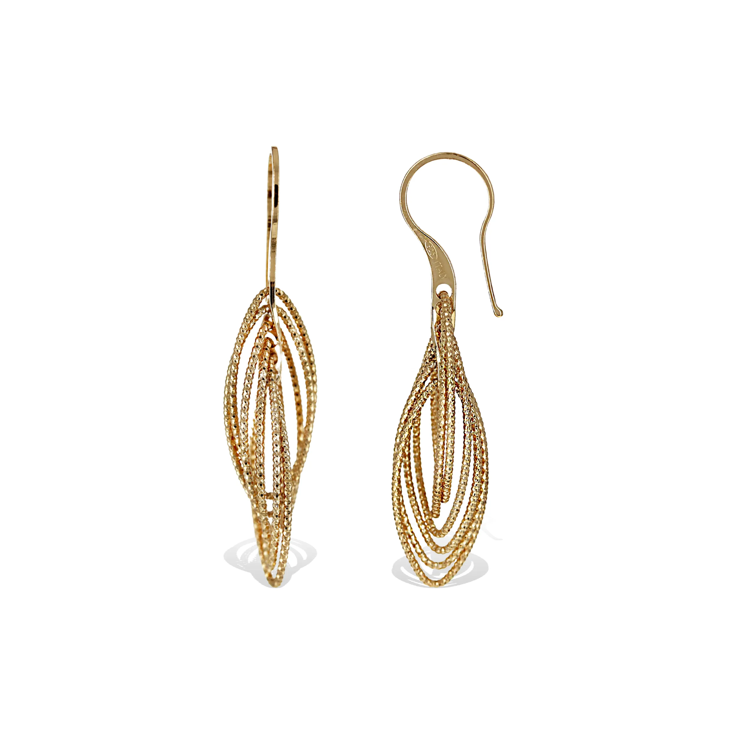 Diamond Cut Oval Drop Earrings