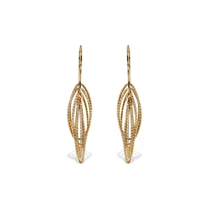 Diamond Cut Oval Drop Earrings