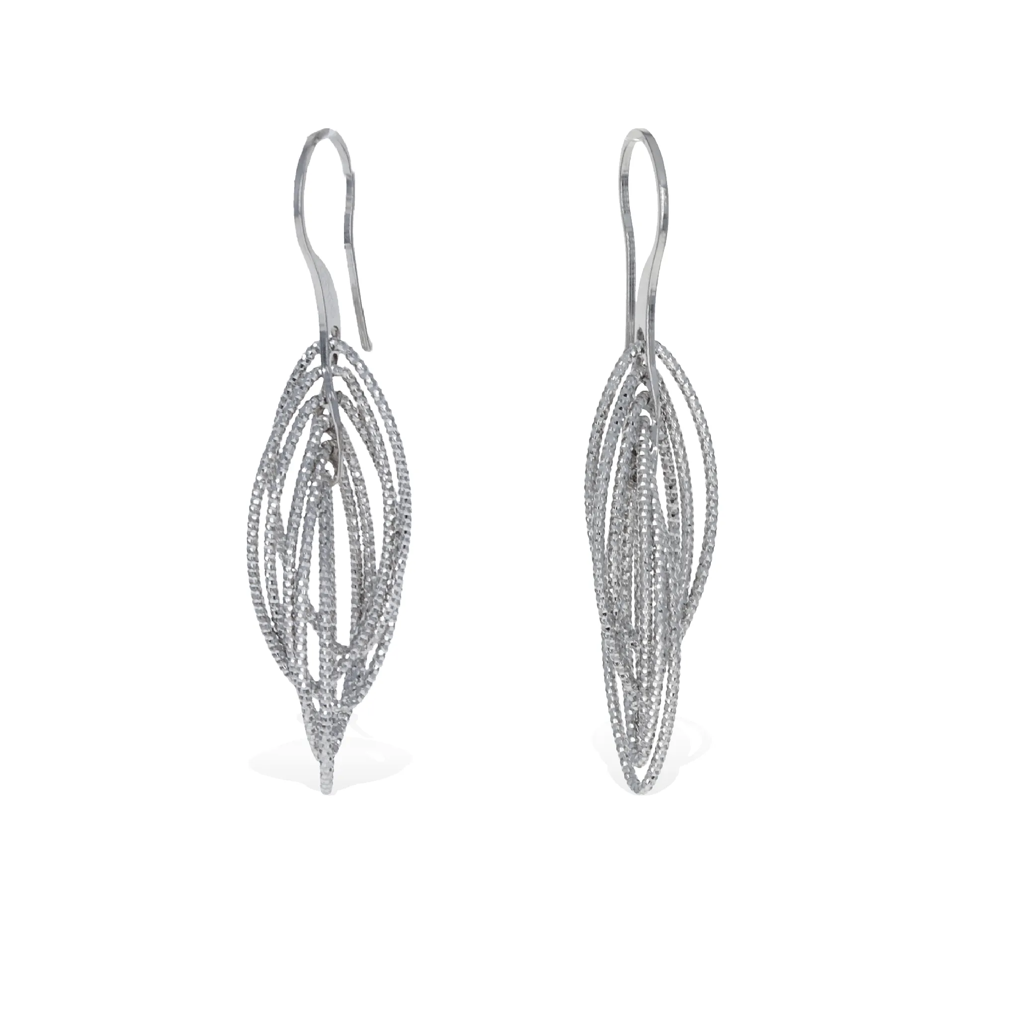 Diamond Cut Oval Drop Earrings