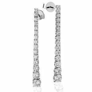 DIAMOND DROP EARRINGS IN 18K WHITE GOLD