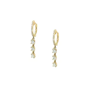 Diamond Drop Huggie Earrings