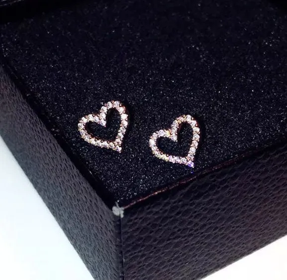 Diamond Earrings | Heart Earrings | Womens Earrings | Heart earrings with Diamonds | Heart Ear Studs | Womens Diamond Ear Studs | Ear Studs