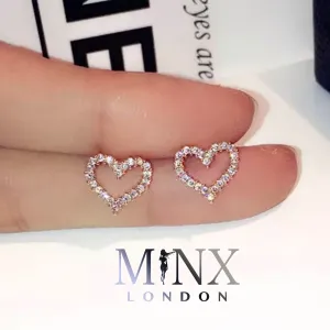 Diamond Earrings | Heart Earrings | Womens Earrings | Heart earrings with Diamonds | Heart Ear Studs | Womens Diamond Ear Studs | Ear Studs