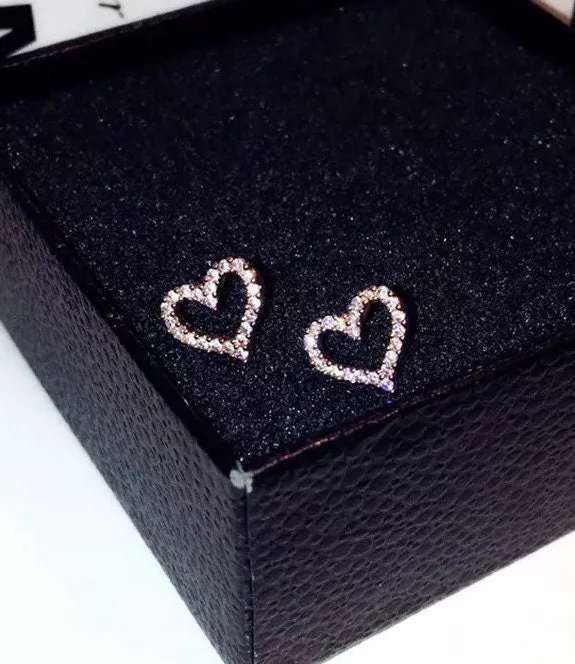 Diamond Earrings | Heart Earrings | Womens Earrings | Heart earrings with Diamonds | Heart Ear Studs | Womens Diamond Ear Studs | Ear Studs