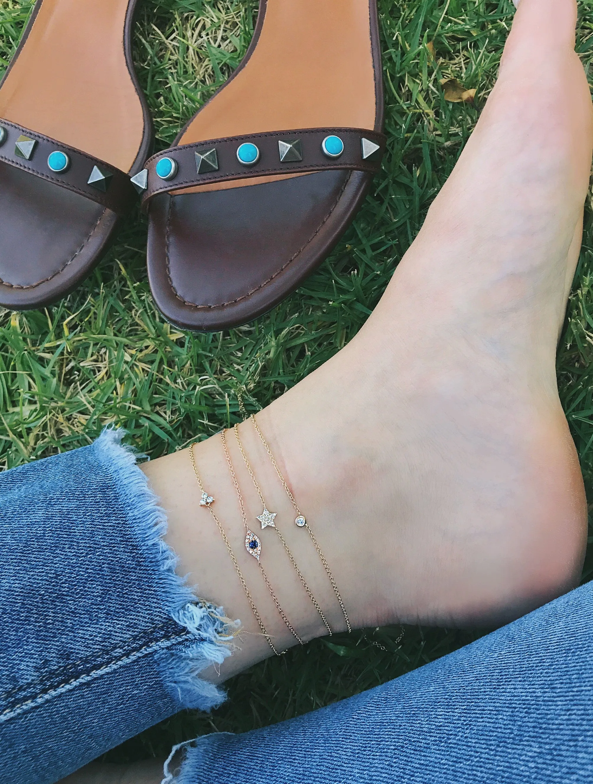 Diamond Evil Eye Anklet