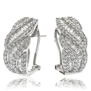 DIAMOND FANCY HOOP EARRINGS IN 18K WHITE GOLD