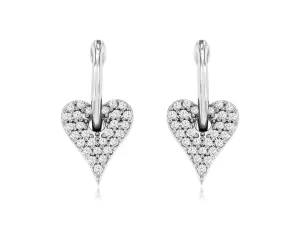 Diamond Heart Drop Earrings